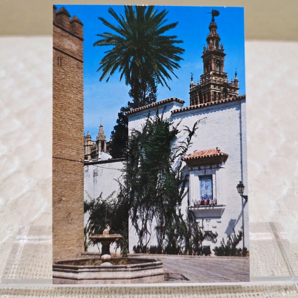 Vintage Plaza de la Alianza Alliance Square Seville Spain Spanish Postcard Unpos
